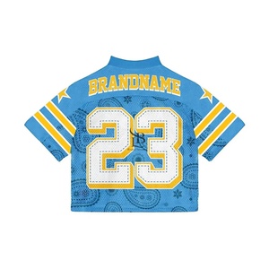 เสื้อตาข่ายฟุตบอลผ้าโพลีเอสเตอร์100% เสื้อฟุตบอลอเมริกันระบายอากาศสไตล์แฟชั่นออกแบบได้ตามต้องการ - Product Image 2