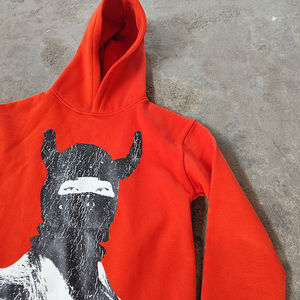 เสื้อสเวตเตอร์แบบสวมหัวแนวสตรีทเสื้อมีฮู้ดเข้ารูปเสื้อมีฮู้ดผ้าฝ้ายพิมพ์ลายแบบไม่มีกระเป๋า - Product Image 2