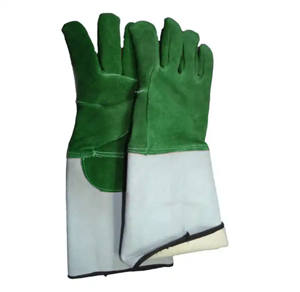 Guantes para soldadores de construcción de cuero dividido de vaca Guantes de seguridad de protección industrial con protección de manos para trabajos de soldadura - Product Image 2