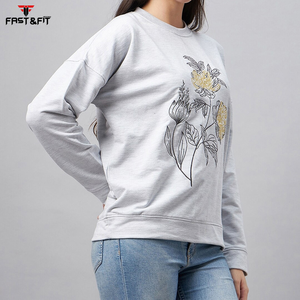 Alta calidad 100% algodón casual streetwear Drop Shoulder figuras transpirable ecológico sudaderas de punto mujeres sudadera - Product Image 4