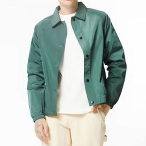 Chaquetas de entrenador de nailon de alta calidad para hombre, cortavientos personalizado con serigrafía, entrenadores de lona a prueba de viento J - Product Image 2