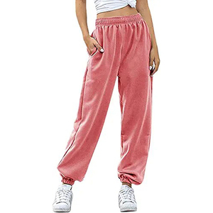 Baggy Joggers de bonne qualité pour femmes sur mesure votre propre style avec décoration en dentelle tissu polaire à bas prix pour l'hiver - Product Image 1