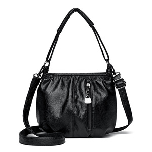 Elegant Multi-Compartment Leather <b>Handbag</b> with Adjustable <b>Strap</b> Zipper Pockets and Spacious Interior <b>for</b> Daily Travel Fashion - Product Image 4
