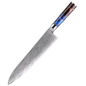 Vente en gros Personnalisé Qualité supérieure OEM ODM Service Couteau de chef professionnel Couteau de chef en acier Damas Lame tranchante Manche en résine - Product Image 6