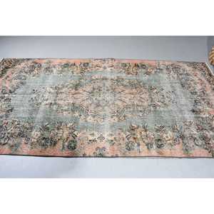 Tapis vintage, grand tapis de 4,6 x 9,4 pieds, tapis persan vert - Product Image 4