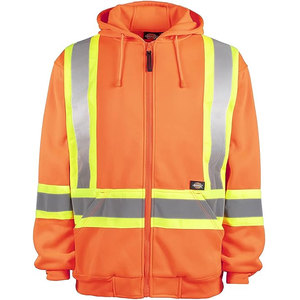 Chaqueta de lana reflectante con logotipo personalizado, capucha de retazos a rayas, alta visibilidad para hombres y mujeres, ropa de trabajo de invierno, lona de seguridad para hombres - Product Image 1