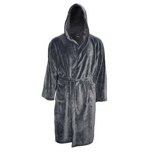 Peignoir en polaire gris anthracite Henry, textile de maison confortable - Product Image 6