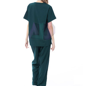 High Quality Women's Medical <b>Scrub</b> Suit <b>Set</b> with Adjustable Waist Breathable Cotton Eco-Friendly & Customizable <b>Scrub</b> <b>Sets</b> - Product Image 3
