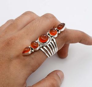 Anillos de Plata de Ley 92.5 con Baño de Oro Rosa y Piedras Naturales con Engaste de Garra y Formas Elegantes - Regalo al por Mayor para Ella - Product Image 5