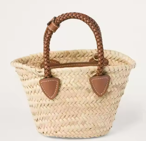 Bolsa de mimbre con asa de bambú 100% cuero DE LA India al mejor precio Regalo para ella - Product Image 5