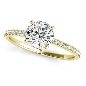 14k Yellow Gold <b>Diamond</b> Accented Engagement <b>Ring</b> Setting 2.12ct <b>Diamond</b> <b>Ring</b> - Product Image 1