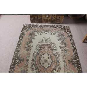 Tapis vintage 3,8x6,4 pieds, tapis turc, tapis uni marron rose - Product Image 5