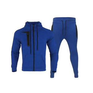Venta al por mayor hombres Jogging Chándal Uniformes de fútbol hombres Pantalones de correr Algodón Terry Zip up Sudadera con capucha Conjuntos de dos piezas - Product Image 6