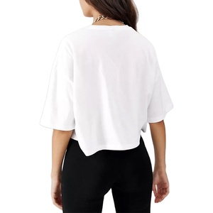 Camisetas Cortas para Mujer, Personalizables con Logotipo, de Alta Calidad, Transpirables, Ecológicas, de Algodón Tejido, Estampadas o Lisas, 2026 - Product Image 5