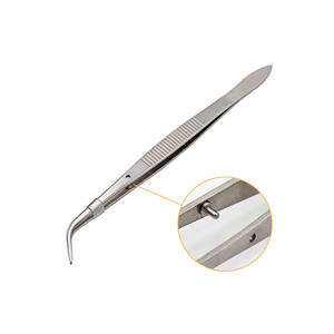 4 unids/set pinzas quirúrgicas dentales pinzas de acero inoxidable con punta puntiaguda pinzas curvas dentadas herramientas de blanqueamiento dental dentista - Product Image 4