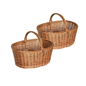 Cesta de mimbre natural tejida a mano única para picnic, cesta de flores, cesta de almacenamiento de Vietnam para regalos y actividades al aire libre - Product Image 1