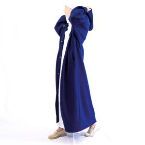 Sudadera de algodón de gran tamaño personalizada para Otoño Invierno, Sudadera con capucha modesta para mujer con cremallera para gimnasio, ropa deportiva musulmana para niñas, larga Islámica - Product Image 3