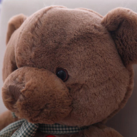 Ours en peluche mignon très populaire, personnalisé avec ruban et cœur, jouet en peluche doux, ours en peluche blanc et marron personnalisé avec cœur