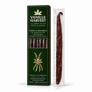 Vanille Harvest Vanille Premium Madagascar Bourbon Planifolia, gousses de vanille séchées, 10 gousses, 18-21 cm, emballées individuellement, 24 mois - Product Image 1