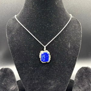 925เคลือบทองแบบอินเดียทำด้วยมือเครื่องประดับชุดจี้เงินแท้เครื่องประดับชุดอัญมณี Lapis Lazuli - Product Image 1