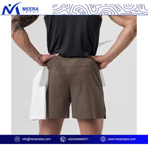 Custom High Quality <b>Men's</b> Fitness <b>Shorts</b> 100% Cotton Quick Dry Lightweight Gym Training Workout Blank <b>Brown</b> Solid Quick Delivery - Product Image 5