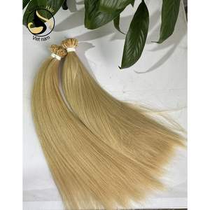 Extensiones de cabello humano Natural liso con punta en U, pelo rubio de doble estiramiento, cutícula, calidad superior, precio al por mayor - Product Image 1