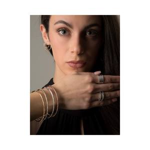 Pulsera de Alta Calidad para Mujer Del Pia, con Cristales Amarillos Champán de 51x61mm, Chapada en Oro de 18K sobre Plata de Ley 925, Venta al Por Mayor - Product Image 3