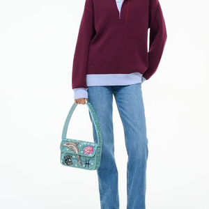 Bolso Bandolera de Moda Bohemia - Bolso de Mano Estilo Bollywood - Bolsos de Mano con Cuentas al por Mayor - Bolsos de Mano para Fiesta - Bolso Bandolera con Flecos - Product Image 5