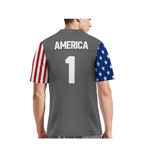 High Quality Custom Made American Football Uniform Breathable Plus Size with Short Sleeves Best Fabric for Men American Football - Product Image 4