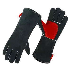 Gants de soudage en cuir de vachette renforcé Gants de protection des mains de sécurité industrielle robustes Gants de barbecue anti-incendie - Product Image 3