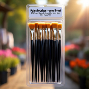 Paint <b>Brushes</b>-<b>round</b> <b>Brush</b> STB 3mm Shank 0.10mm Wire 5mm Steel Wire Pack of 10 - Product Image 3