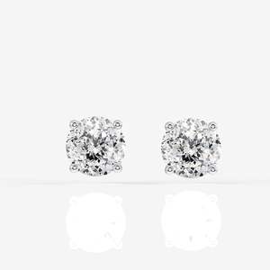 Boucles d'oreilles en diamant Moissanite certifié, taille portugaise, en argent sterling, accessoire élégant et chic - Product Image 4