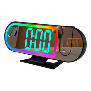 Réveil numérique projecteur LED RGB multicolore - Chambre à coucher moderne - Contrôle tactile - Alimentation CA - Product Image 1