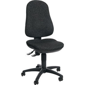 Chaise de bureau pivotante TOPSTAR Anthracite 420-550 mm sans accoudoirs, capacité de charge 110 kg, contact permanent sans accoudoirs - Product Image 1