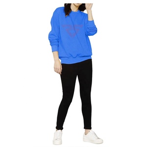 Sublimación de las mujeres sudadera al por mayor logotipo personalizado diseño poliéster algodón señoras en blanco gimnasio manga larga tops sudadera - Product Image 4