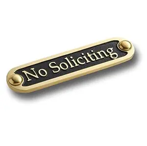 multi-functional No Soliciting Brass Door Sign Traditional Style Home Decor Wall Plaque