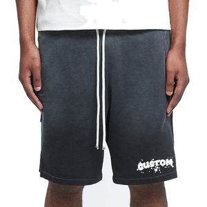 Vêtements pour hommes Short lavé à l'acide Short de jogging d'été en coton avec cordon de serrage à la taille pour hommes - Product Image 1