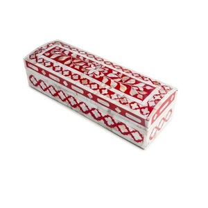 Plateau de rangement de bijoux en incrustation d'os de style vintage avec détails de perles acceptant une boîte de rangement de bijoux au design personnalisé - Product Image 6