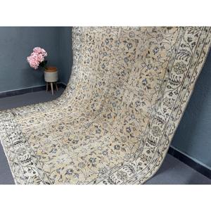 พรมตุรกีวินเทจขนาด 6x9.3 ฟุต พรมขนาดใหญ่ พรมสีน้ำตาลสไตล์ตะวันตกเฉียงใต้ - Product Image 2