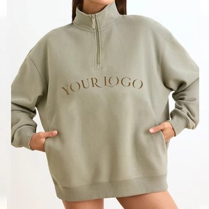 Sudadera de solapa de moda personalizada de alta calidad para mujer 100% algodón lana francés Terry sudadera de gran tamaño con hombros descubiertos - Product Image 1