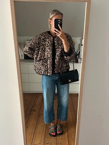 Abrigo de invierno Vintage para mujer, chaqueta acolchada con estampado de leopardo para mujer, Parkas de Otoño de manga larga, abrigos cortos teñidos - Product Image 3