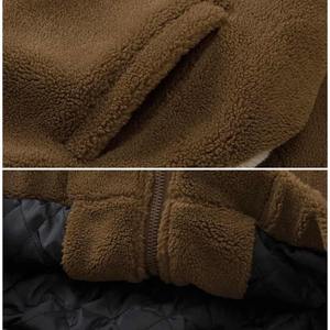 Veste d'hiver en polaire sherpa à manches longues et à fermeture éclair, couleur unie, sur mesure, vente en gros, veste de mode de rue pour hommes - Product Image 3