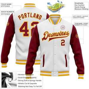 High Quality Canvas Quick Dry Breathable Men's Vintage Varsity Baseball Jacket with Embroidery Patches and Zipper Closure - Product Image 2