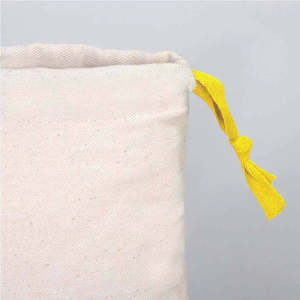 Print Your Any Logo On Bag Customizable Yellow Cord Fabric Pouch High Quality Cotton Canvas 6 W X 8 H Inch <b>Drawstring</b> <b>Backpacks</b> - Product Image 6
