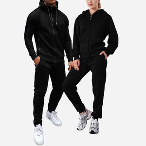 Ensemble deux pièces tricoté sweat à capuche pour hommes respirant OEM survêtement personnalisé décontracté Fitness Jogging costume tenue porter - Product Image 2