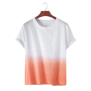 थोक महिलाओं 2022 नवीनतम फैशन डिजाइन 100% कपास ढाल रंग आकस्मिक टी शर्ट महिलाओं स्वनिर्धारित मुद्रित टीज़