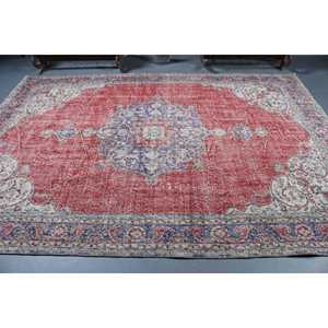 Alfombra Turca Vintage Extra Grande de 7.1x10.1 pies (216x308 cm), Alfombra Abstracta Roja - Product Image 3