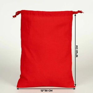 ถุงผ้าสีแดง 4 ออนซ์ ถุงผ้าฝ้าย 12 x 16 (30 ซม. x 40 ซม.) - Product Image 2