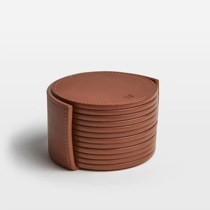 Posavasos de cuero vintage elegantes hechos para entornos de lujo con detalles artesanales y construcción duradera Premium - Product Image 1