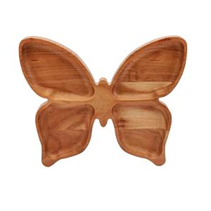 Solid Acacia Wood <b>Butterfly</b> Shaped Serving Platter Tray <b>Wooden</b> Serving Tray - Product Image 1